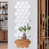 12Pcs Hexagon Mirror Wall Stickers