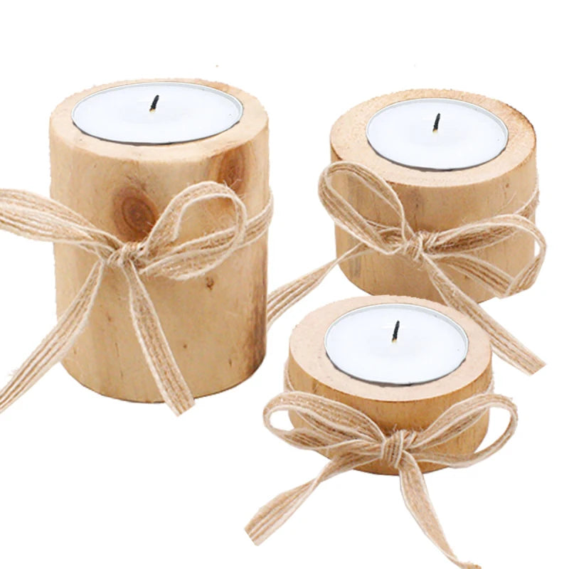 Wooden Candle & Plant Holder