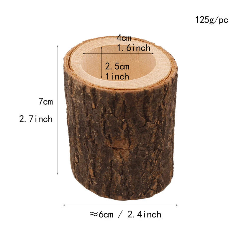 Wooden Candle & Plant Holder