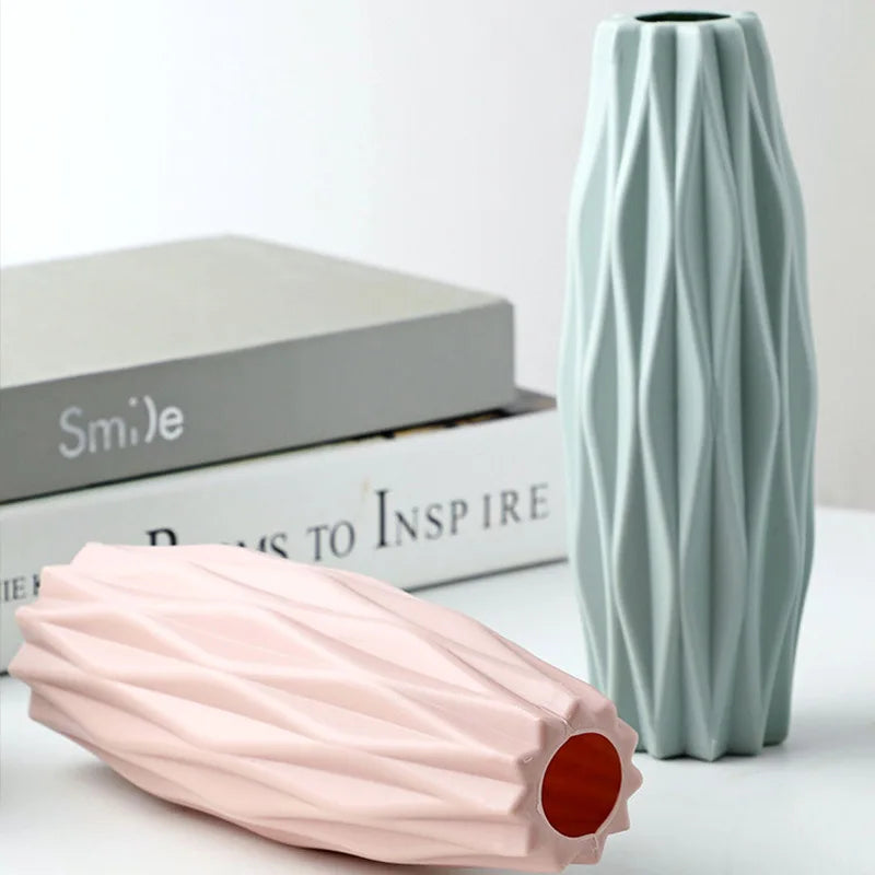 White Plastic Ceramic Vase