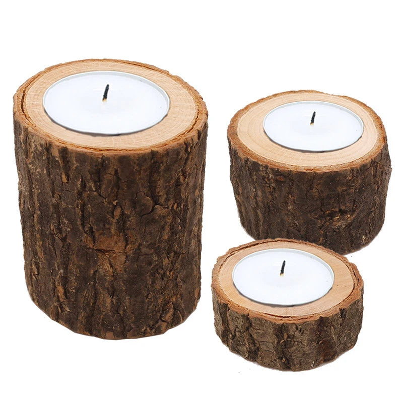 Wooden Candle & Plant Holder