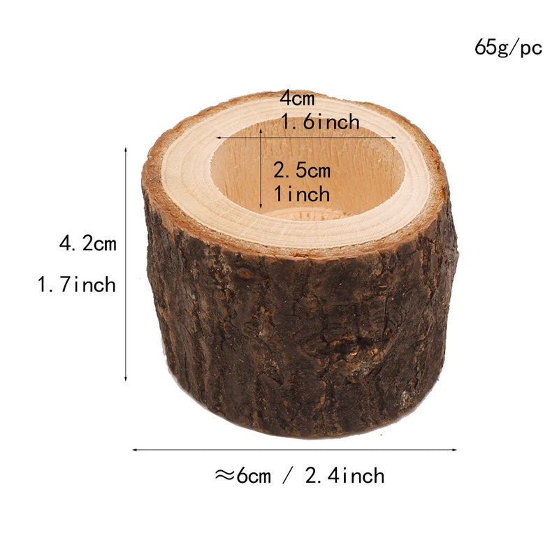 Wooden Candle & Plant Holder