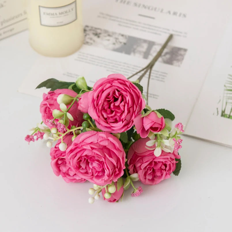 Silk Peony & Rose Bouquet
