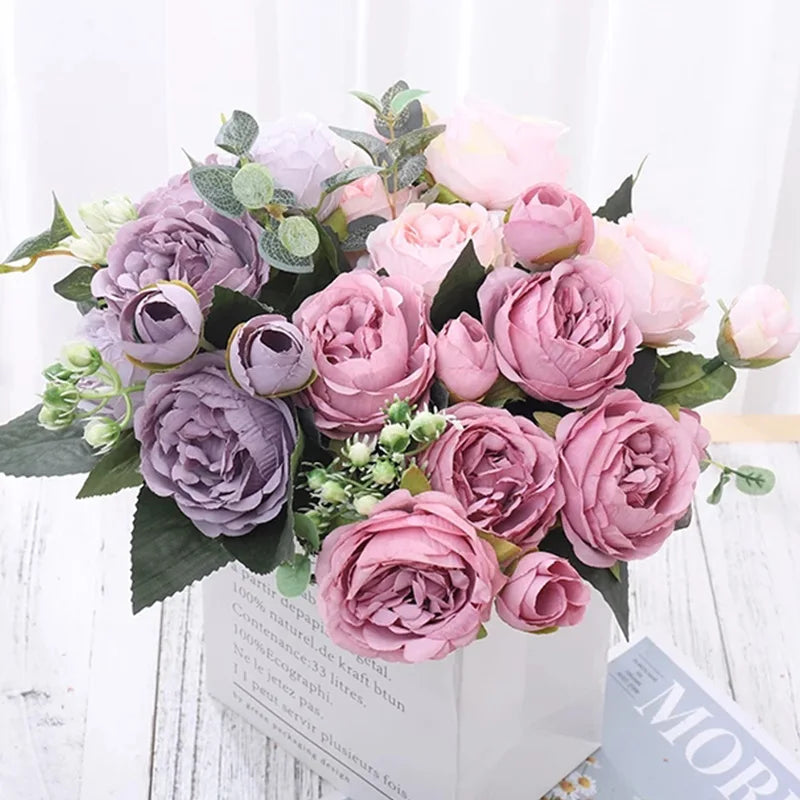 Silk Rose & Peony Bouquet
