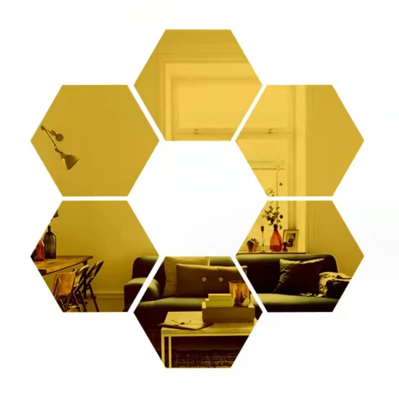3D Rose Gold Mirror Wall Stickers