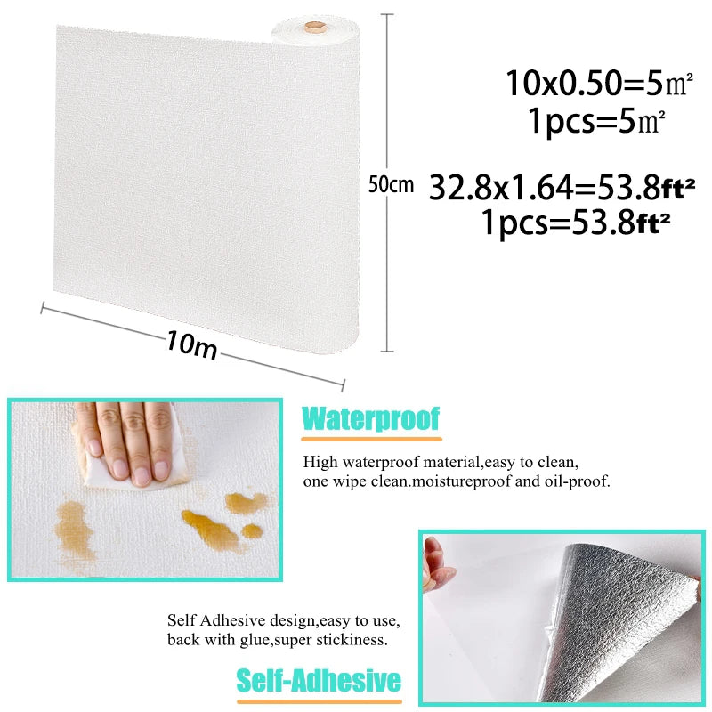 Self-Adhesive Linen Wallpaper