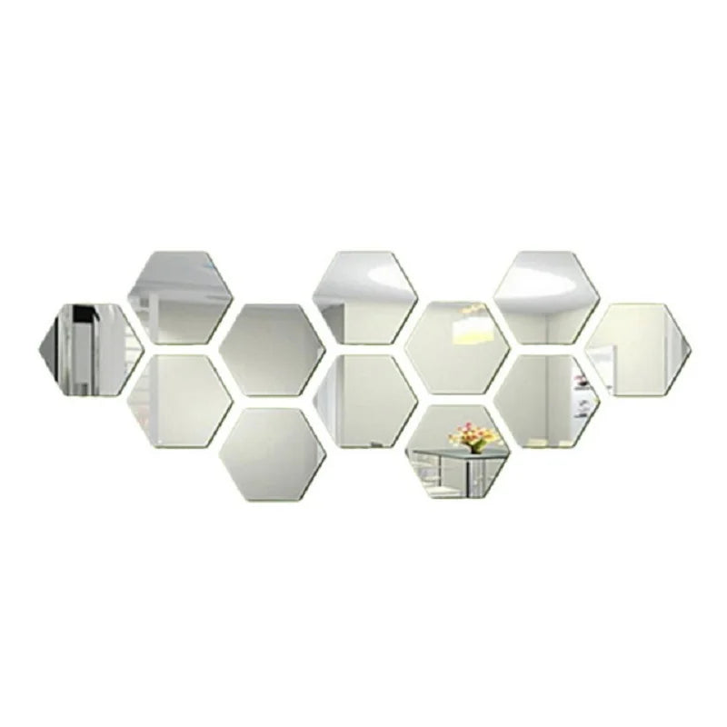 3D Rose Gold Mirror Wall Stickers