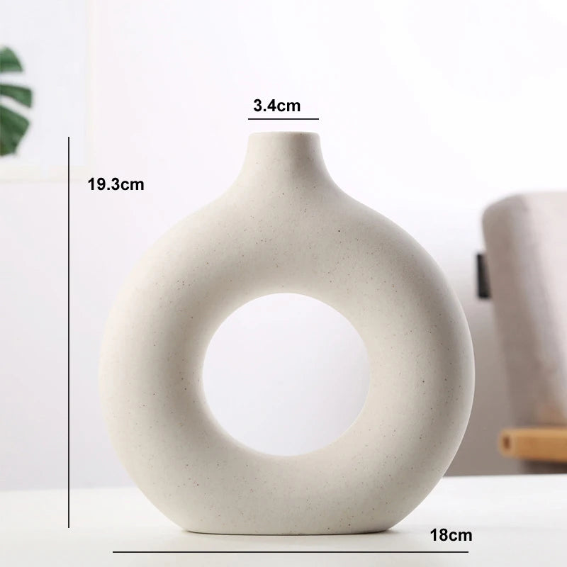 Nordic Hollow Ceramic Vase