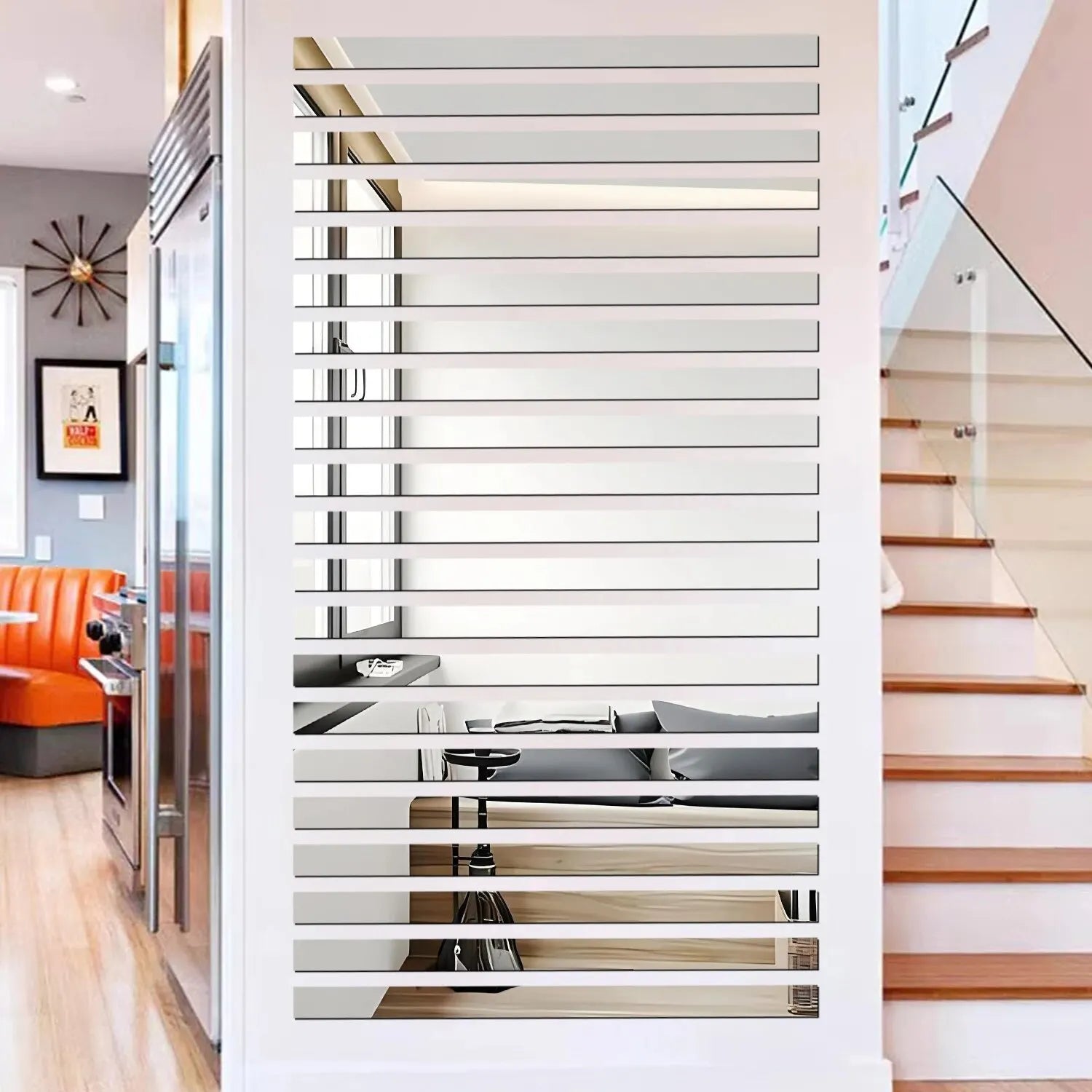 3D Mirror Strip Wall Stickers