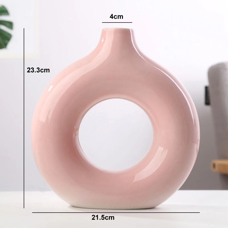 Nordic Hollow Ceramic Vase