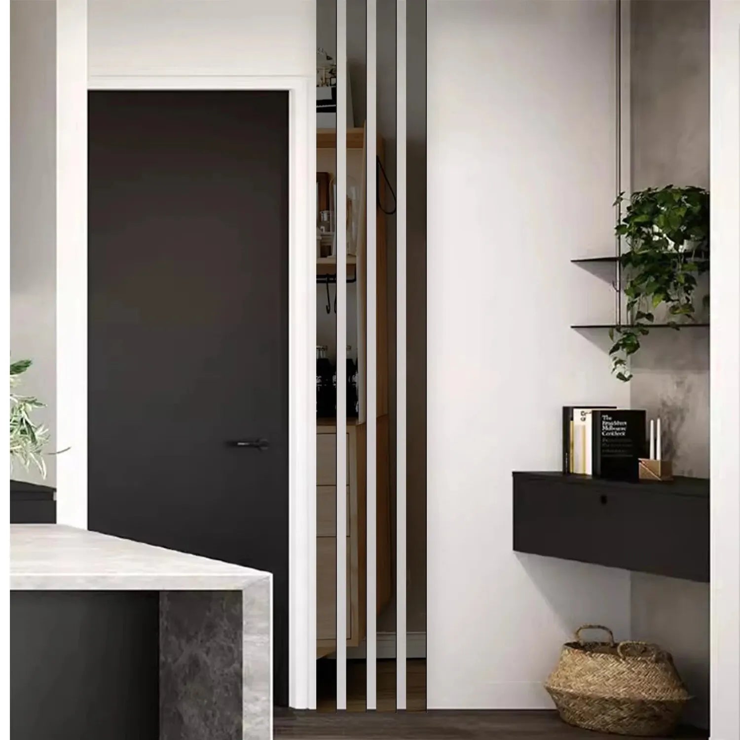 3D Mirror Strip Wall Stickers