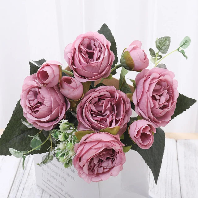 Silk Rose & Peony Bouquet