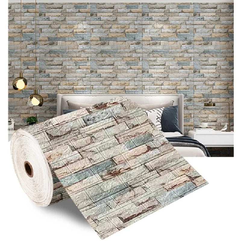 3D Foam Brick Wallpaper Roll