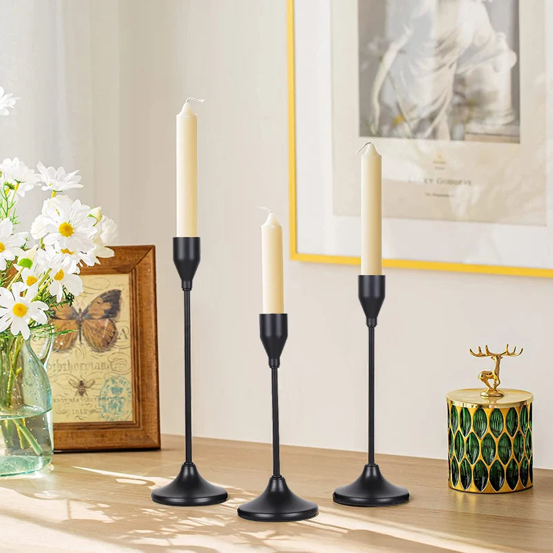 European-Style Metal Candle Holder Set