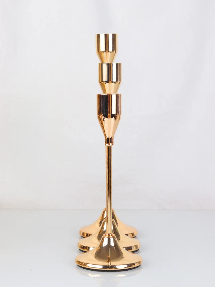European-Style Metal Candle Holder Set