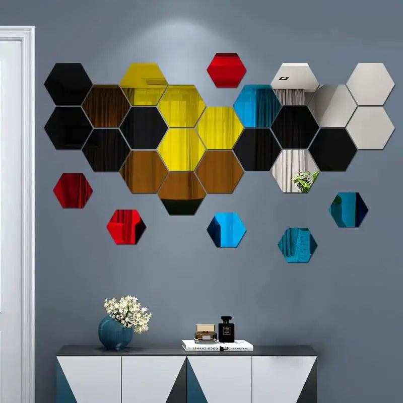 3D Rose Gold Mirror Wall Stickers