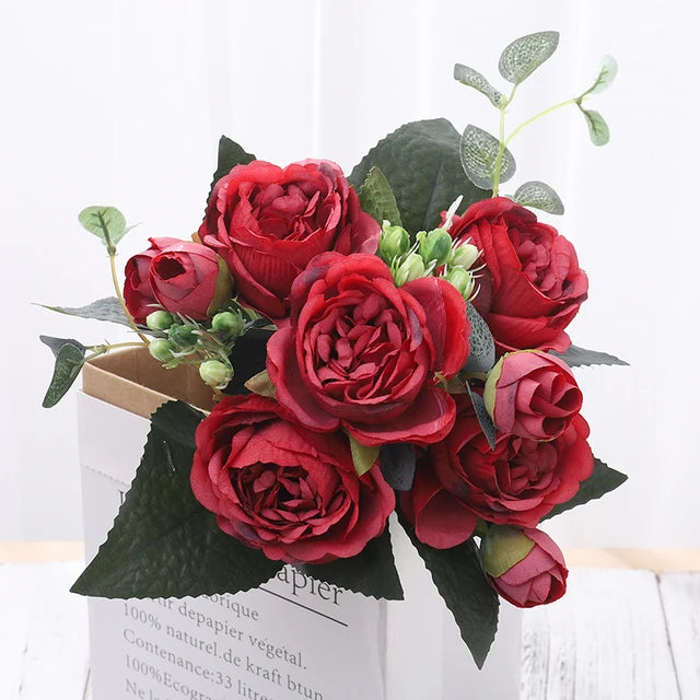 Silk Rose & Peony Bouquet