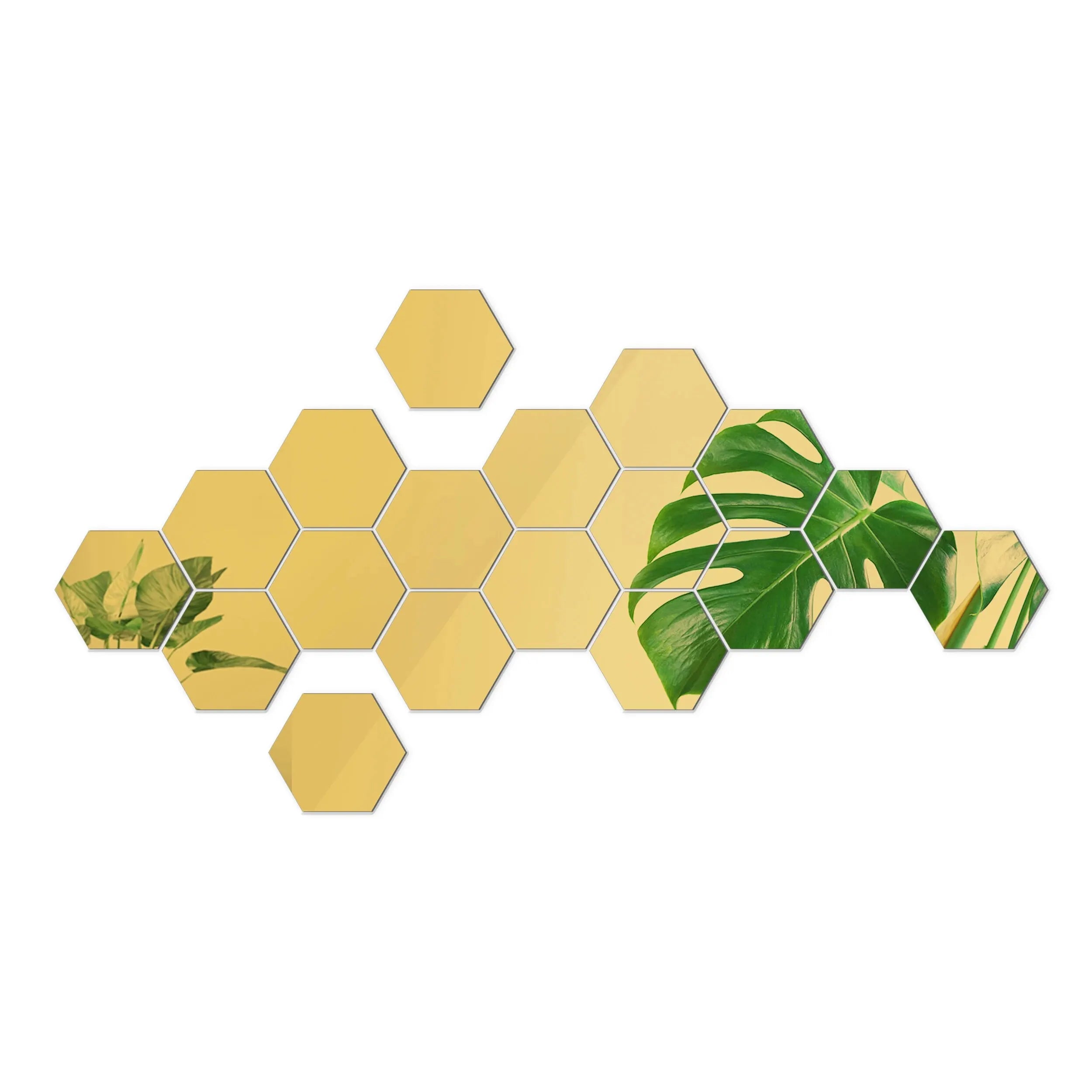 12Pcs Hexagon Mirror Wall Stickers