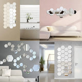Hexagon Mirror Wall Stickers