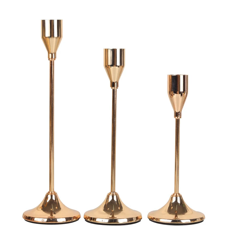 European-Style Metal Candle Holder Set