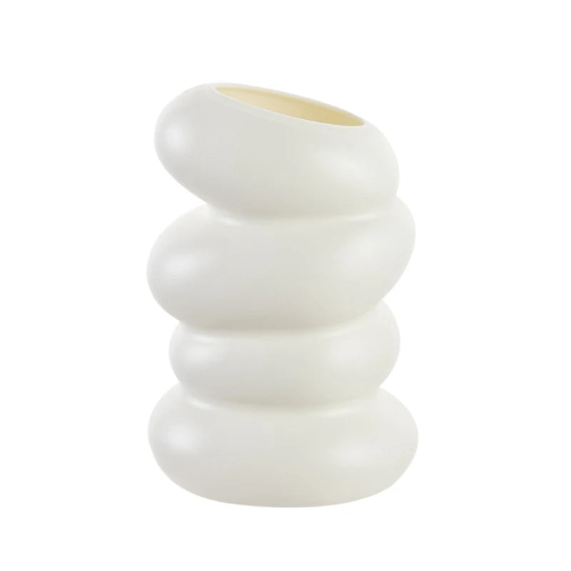 White Plastic Ceramic Vase