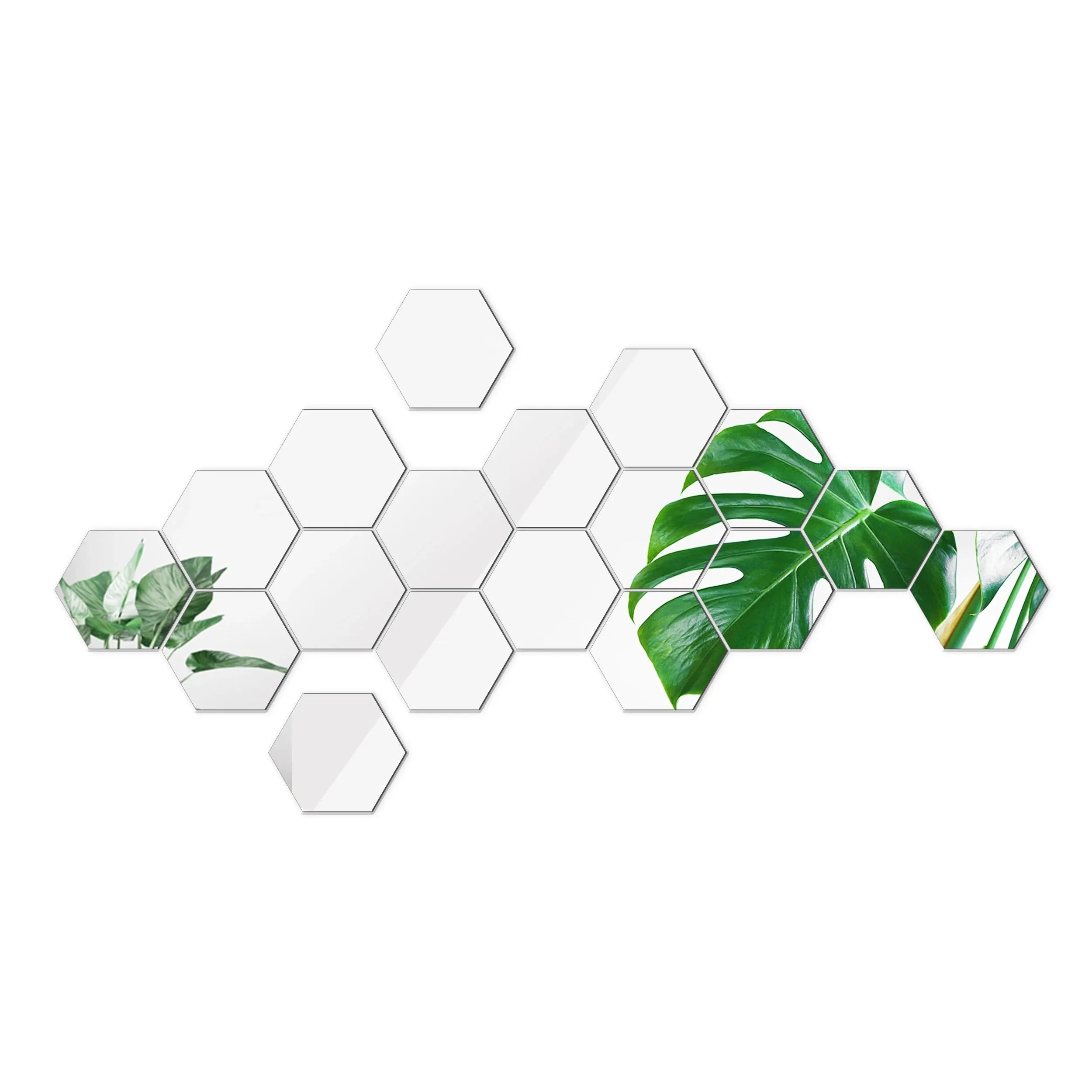 12Pcs Hexagon Mirror Wall Stickers