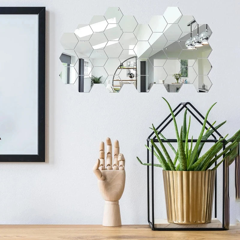 3D Rose Gold Mirror Wall Stickers