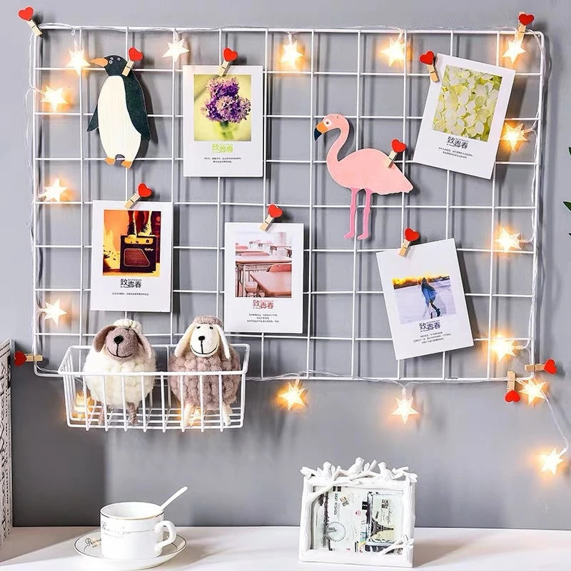 DIY Iron Grid Wall Organizer