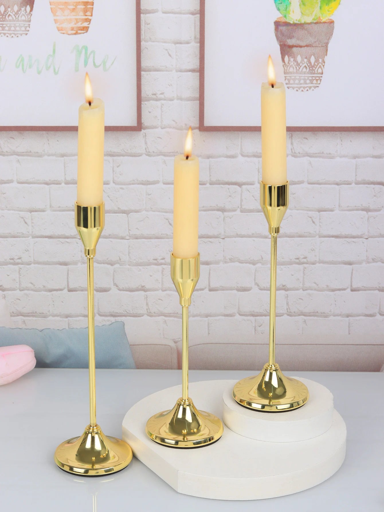 European-Style Metal Candle Holder Set
