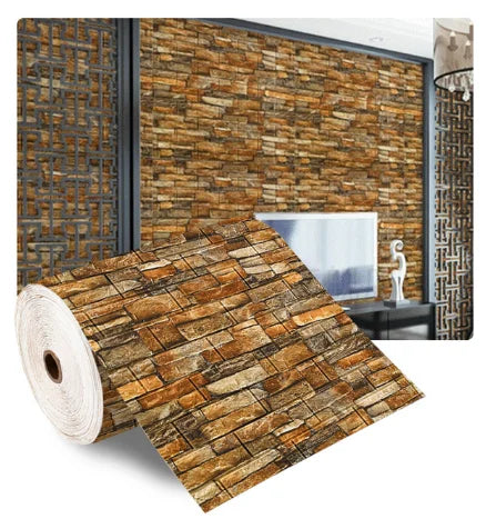 3D Foam Brick Wallpaper Roll