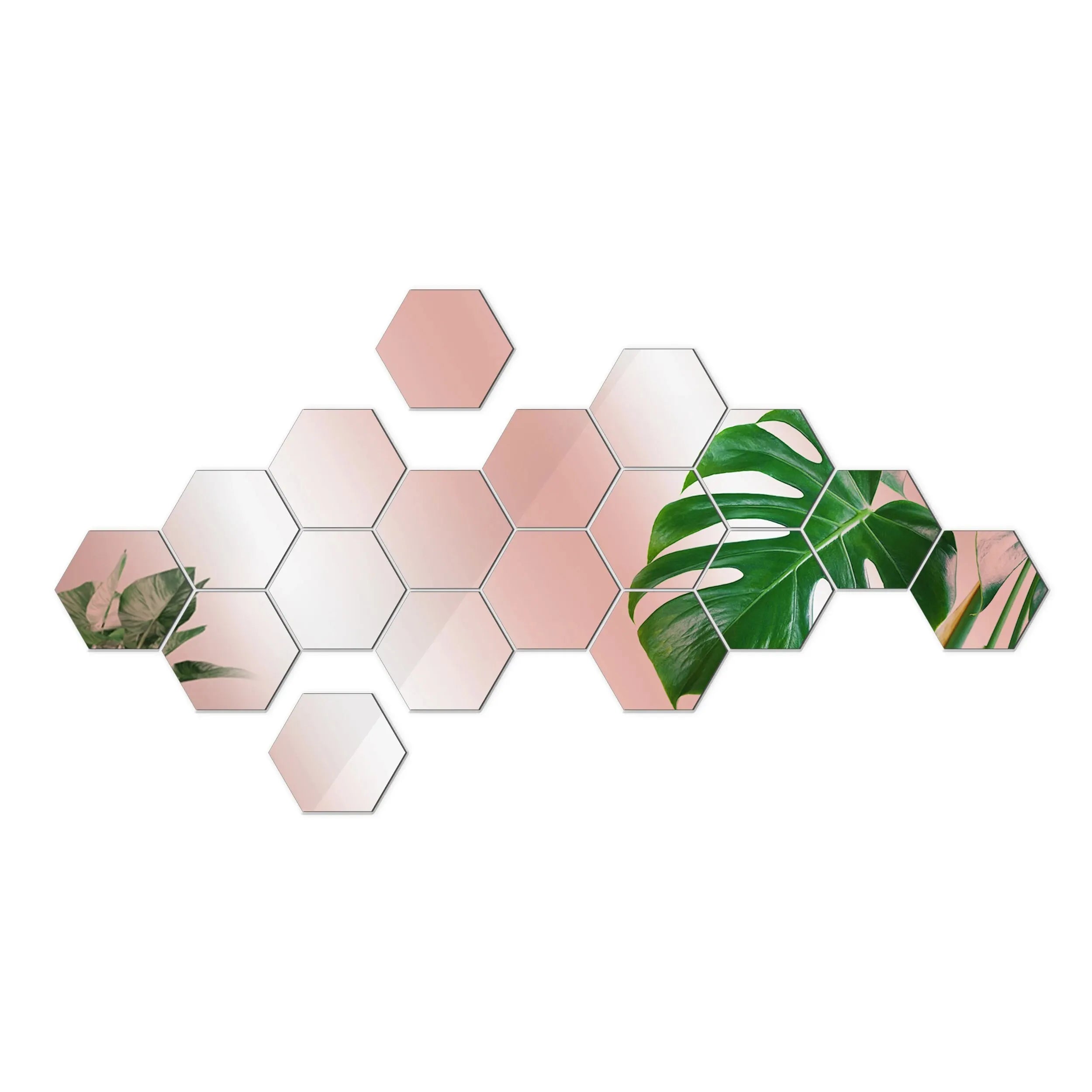 12Pcs Hexagon Mirror Wall Stickers