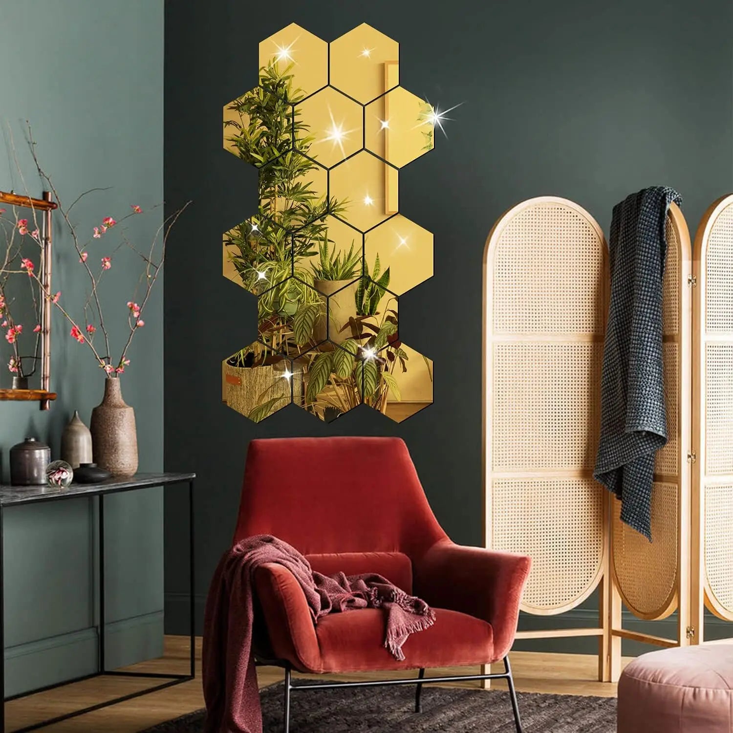 3D Rose Gold Mirror Wall Stickers