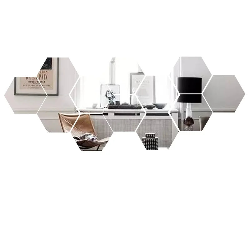 Hexagon Mirror Wall Stickers