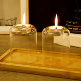 Transparent Glass Candle Holder