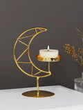 Moon-Shaped Metal Candle Holder