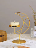 Moon-Shaped Metal Candle Holder