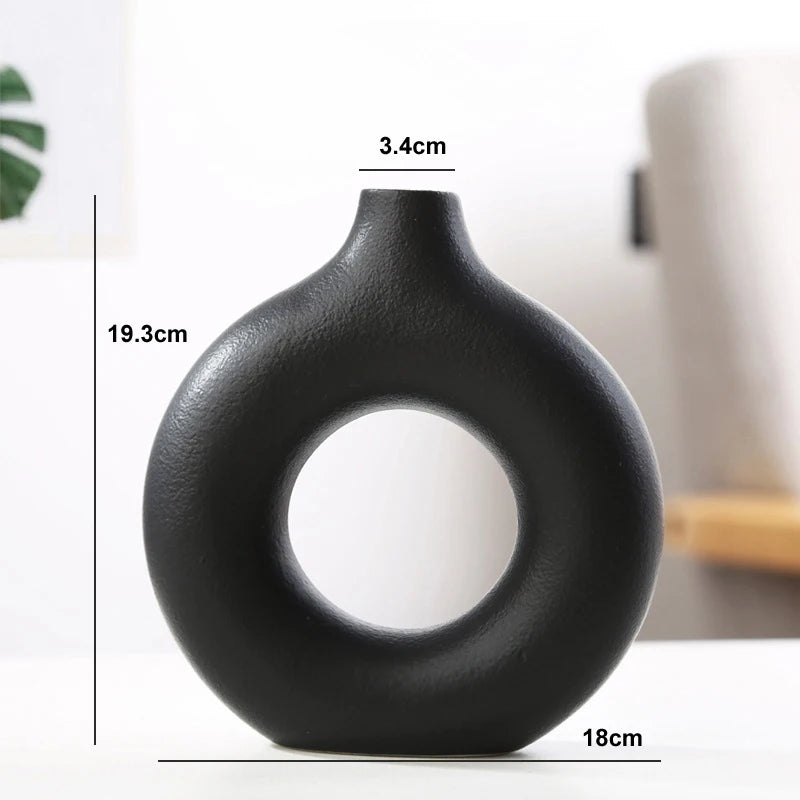 Nordic Hollow Ceramic Vase
