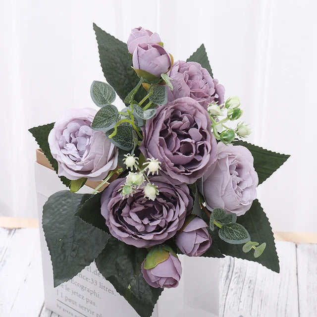 Silk Rose & Peony Bouquet