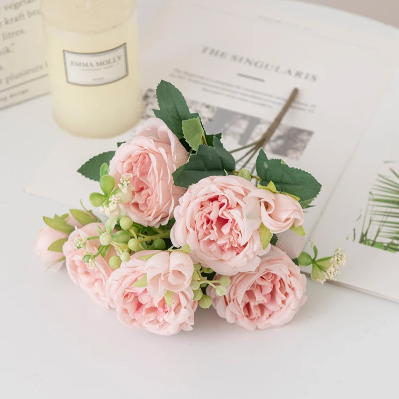 Silk Peony & Rose Bouquet