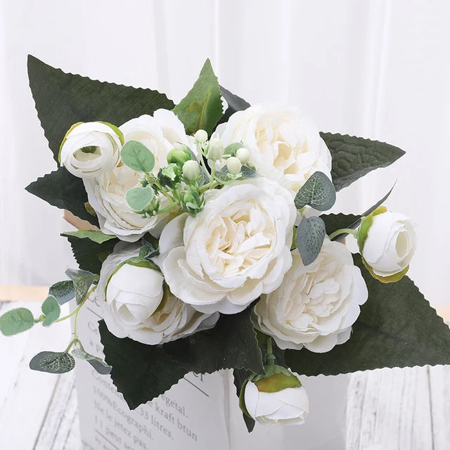 Silk Rose & Peony Bouquet