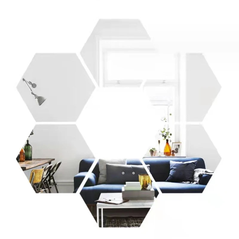 3D Rose Gold Mirror Wall Stickers