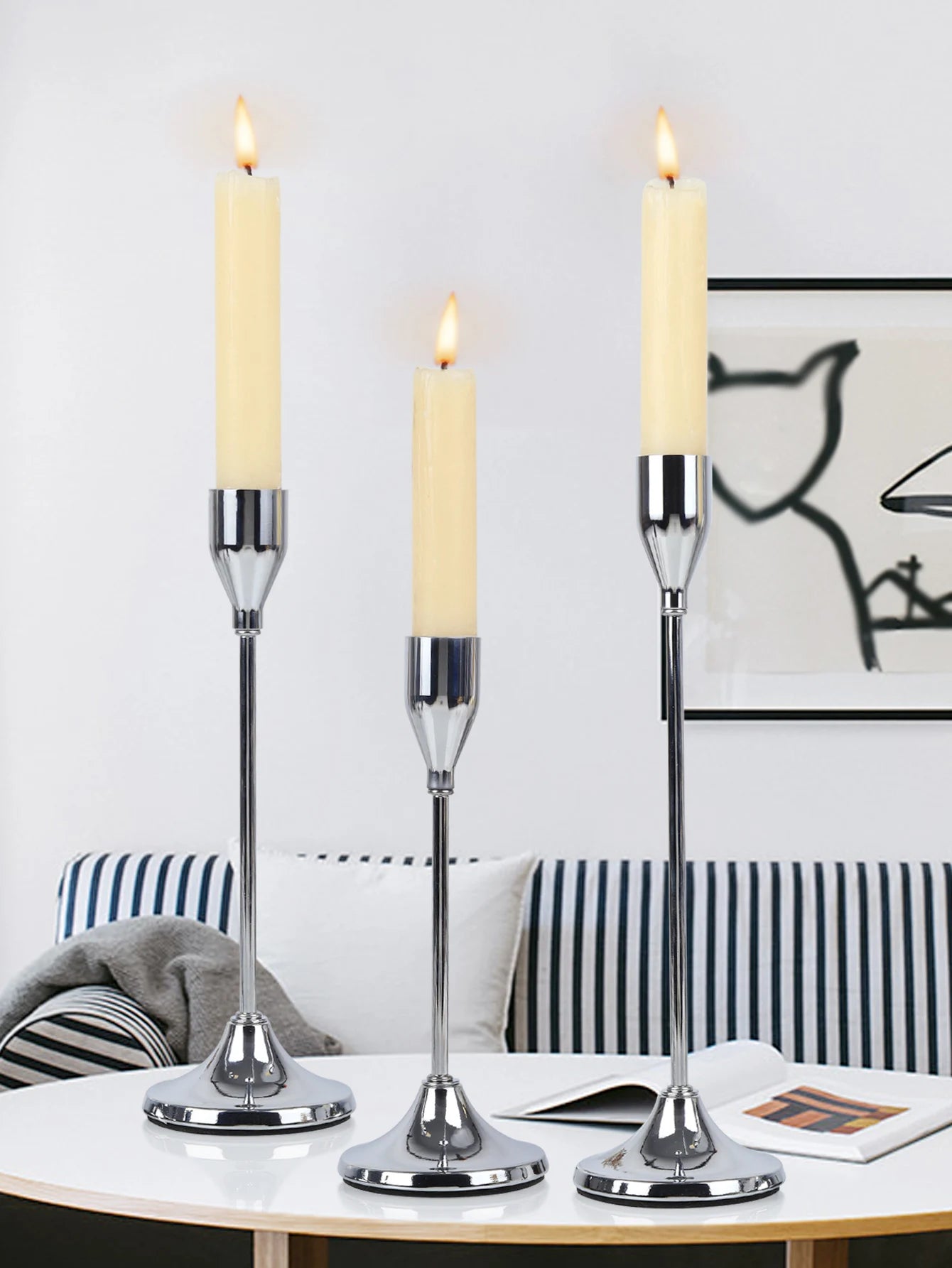 European-Style Metal Candle Holder Set