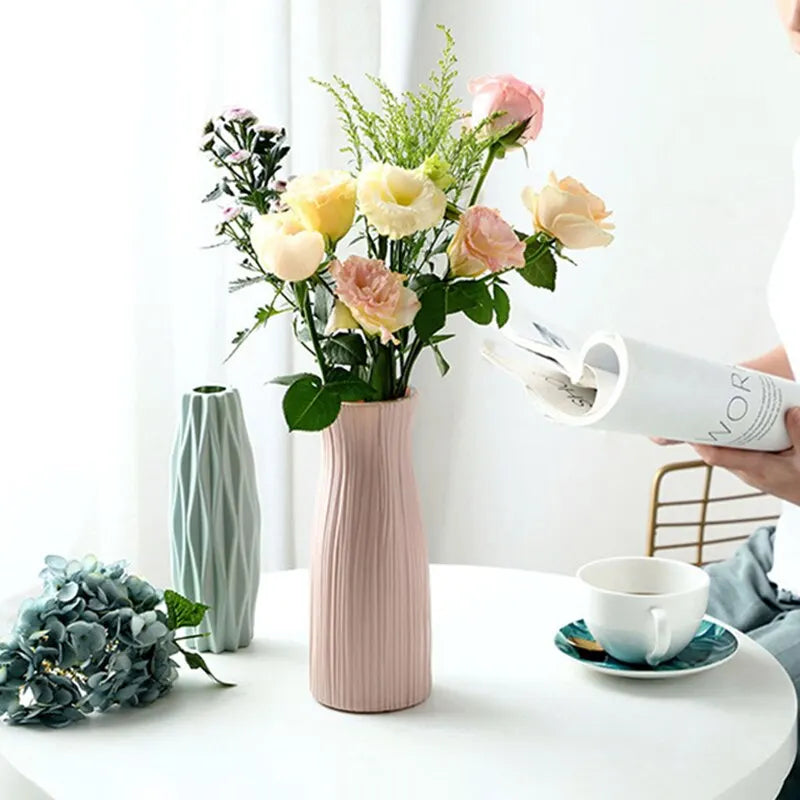 Modern Plastic Basket Vase